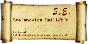 Stefanovics Emilián névjegykártya